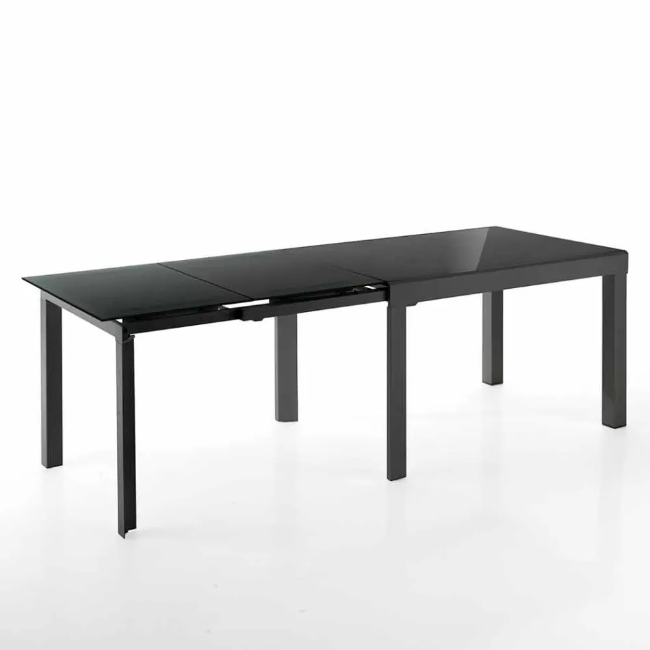 Mesa de Design Extensível em Vidro e Metal, Guerreiro Viadurini