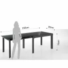 Mesa de Design Extensível em Vidro e Metal, Guerreiro Viadurini