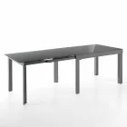 Mesa de Design Extensível em Vidro e Metal, Guerreiro Viadurini