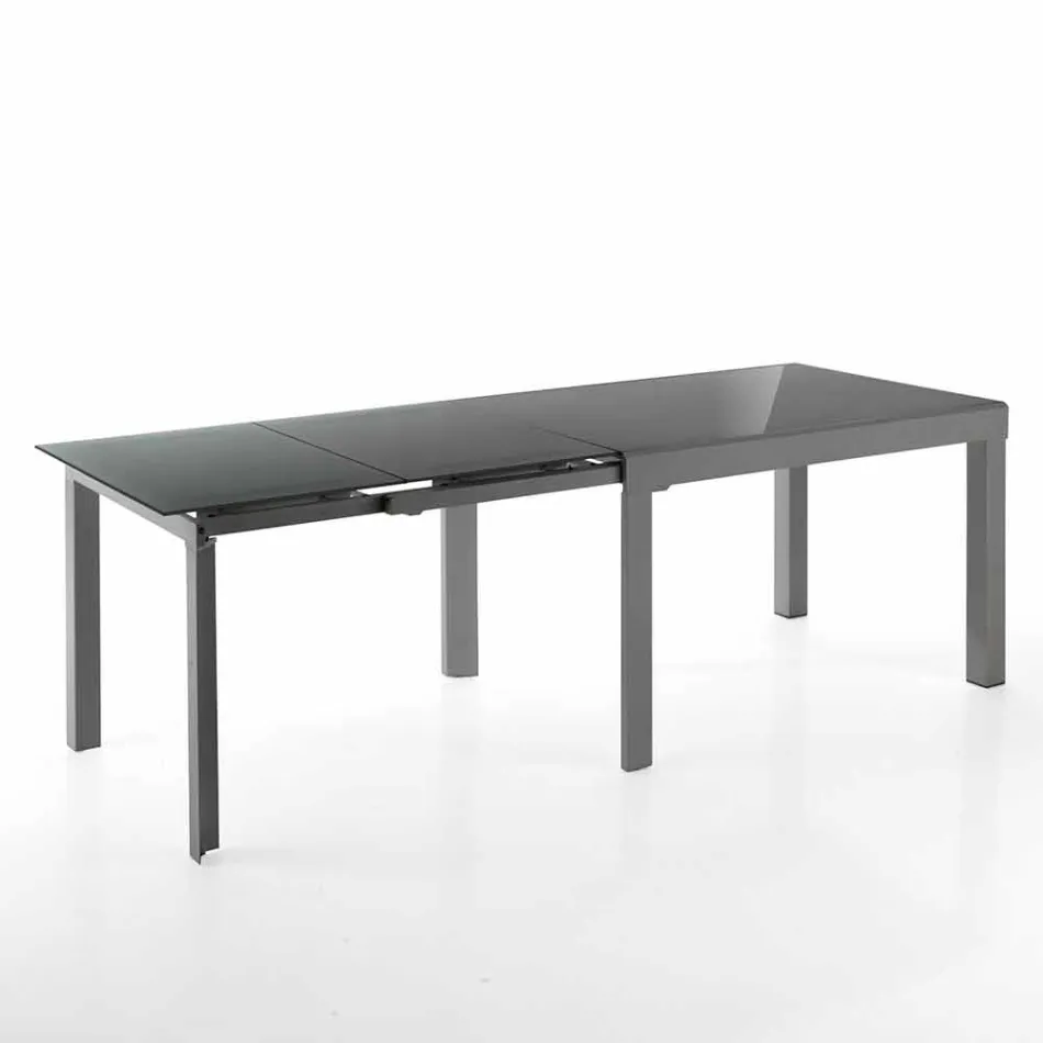 Mesa de Design Extensível em Vidro e Metal, Guerreiro Viadurini