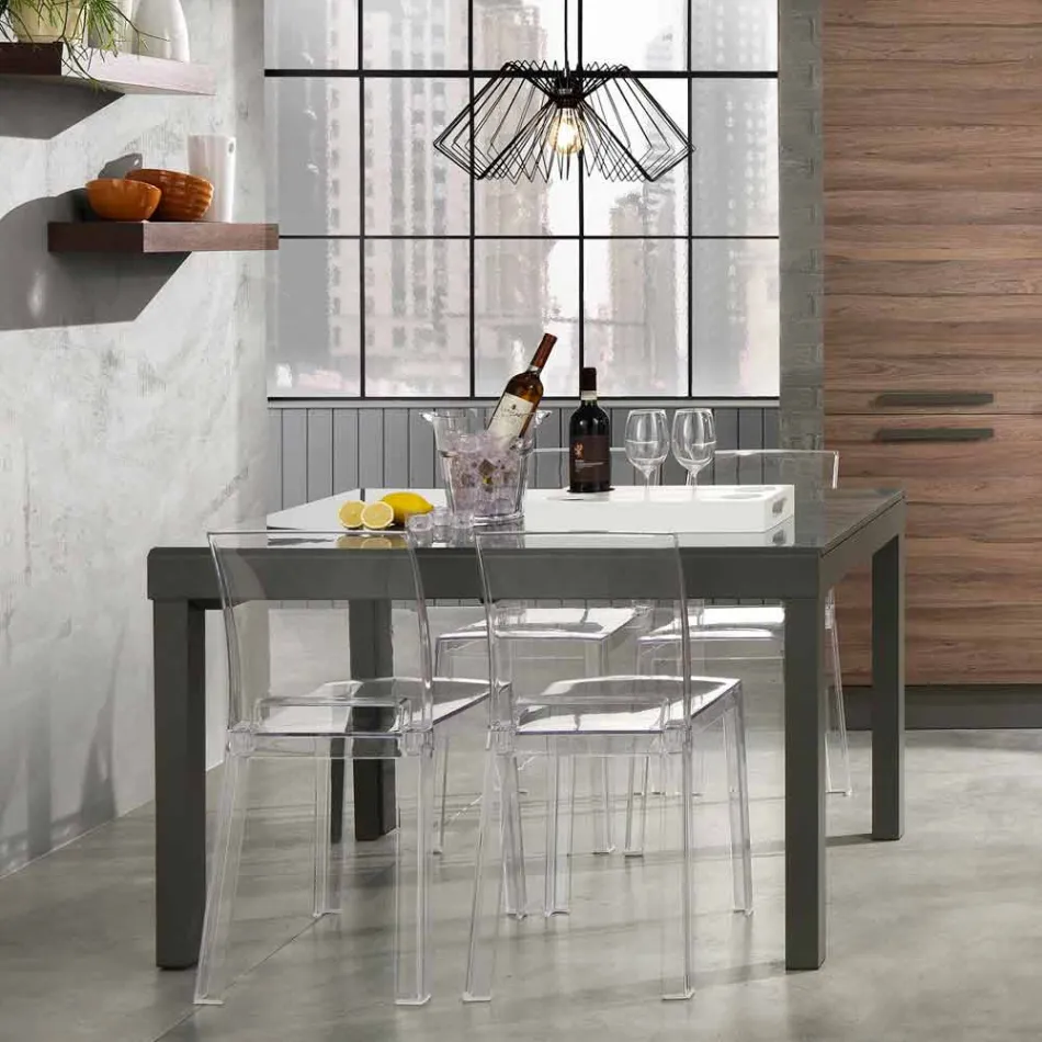 Mesa de Design Extensível em Vidro e Metal, Guerreiro Viadurini