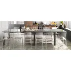 Mesa de Design Extensível em Vidro e Metal, Guerreiro Viadurini