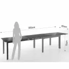 Mesa de Design Extensível em Vidro e Metal, Guerreiro Viadurini