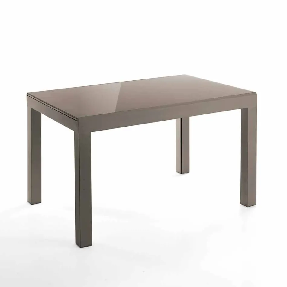Mesa de Design Extensível em Vidro e Metal, Guerreiro Viadurini