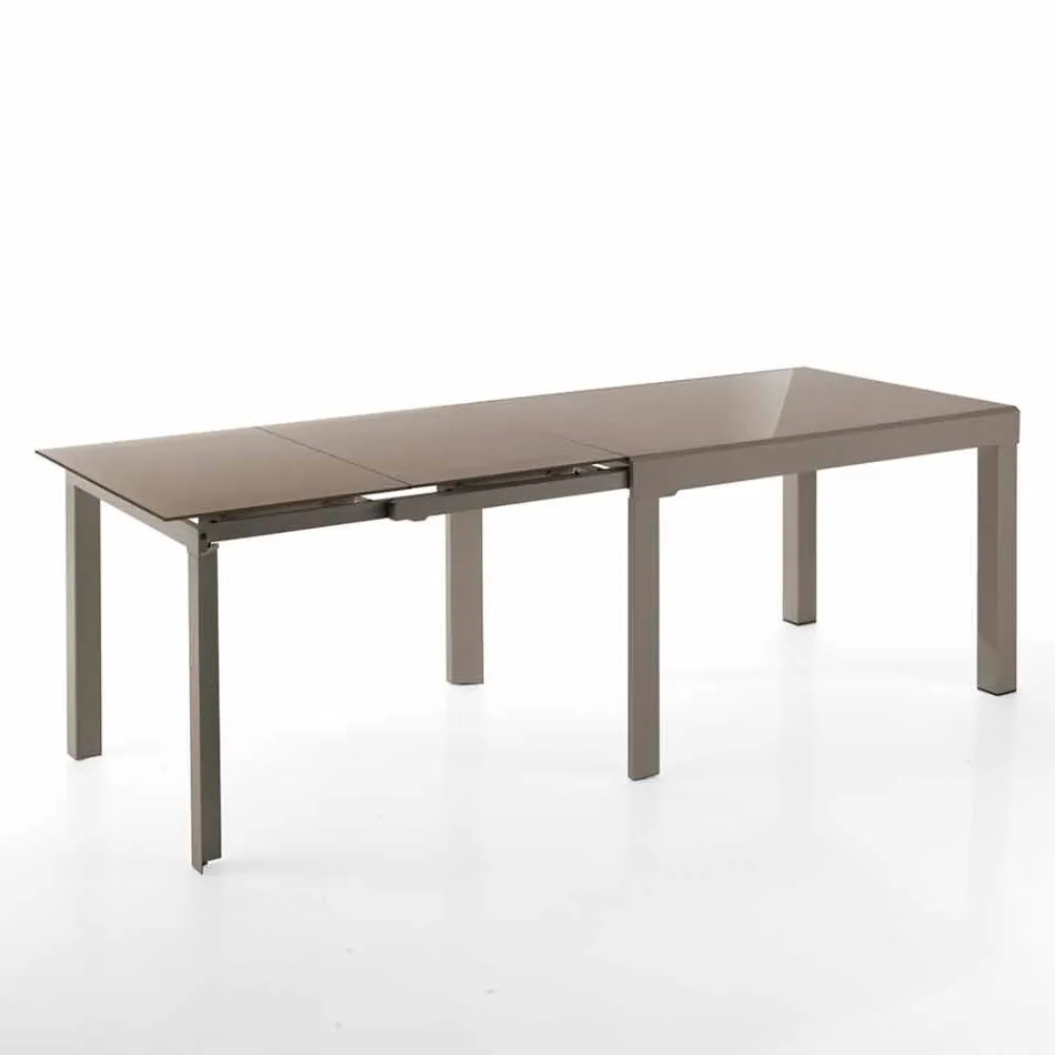 Mesa de Design Extensível em Vidro e Metal, Guerreiro Viadurini