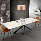 Mesa de design extensível em vitrocerâmica feita na Itália, Dionigi Viadurini