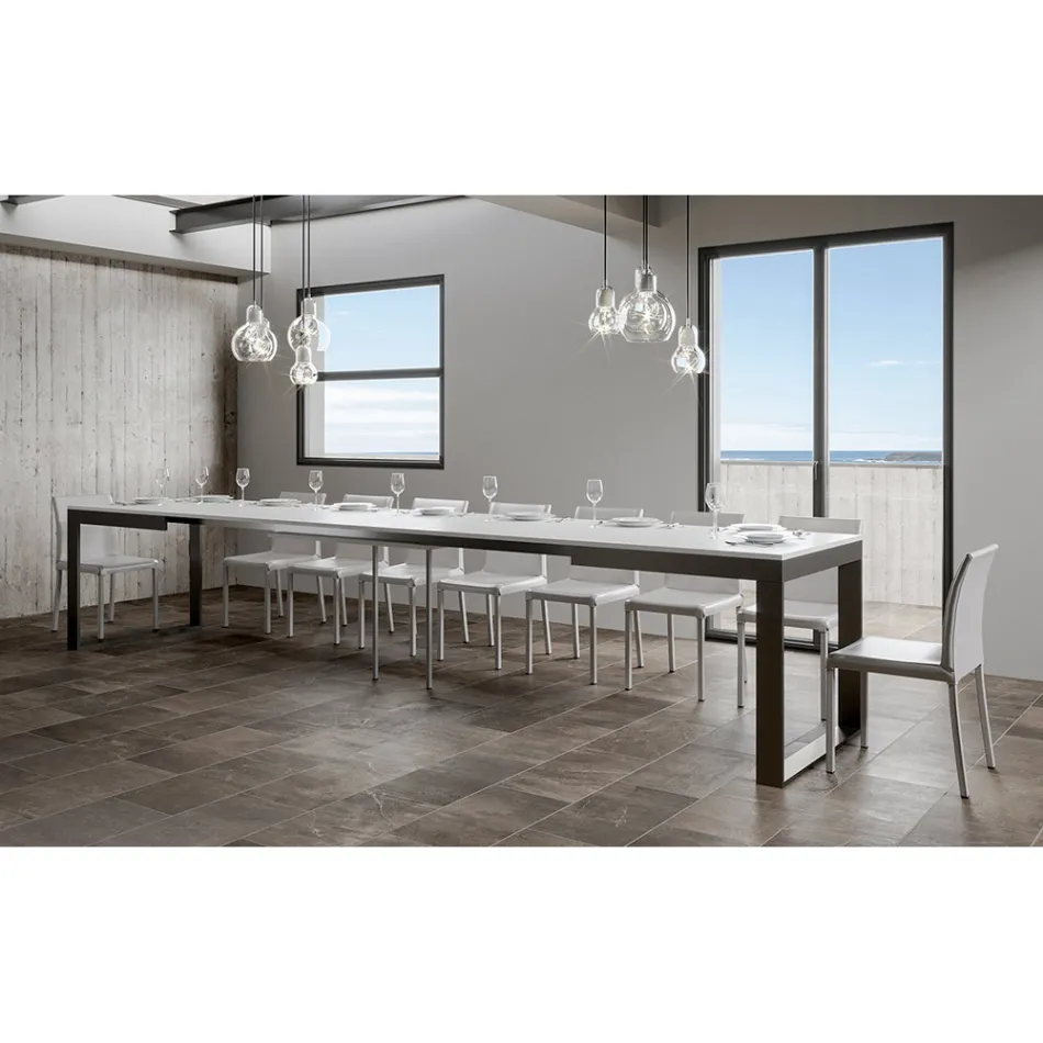 Mesa Extensível de Design Moderno em Madeira Melamínica - Badesi Viadurini