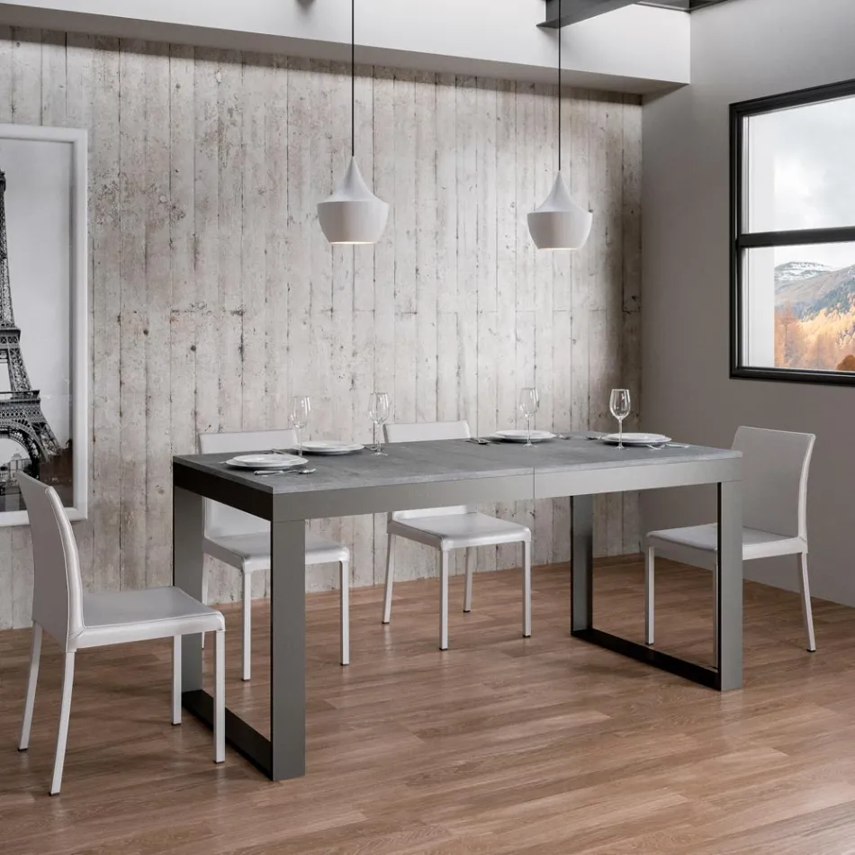 Mesa Extensível de Design Moderno em Madeira Melamínica - Badesi Viadurini