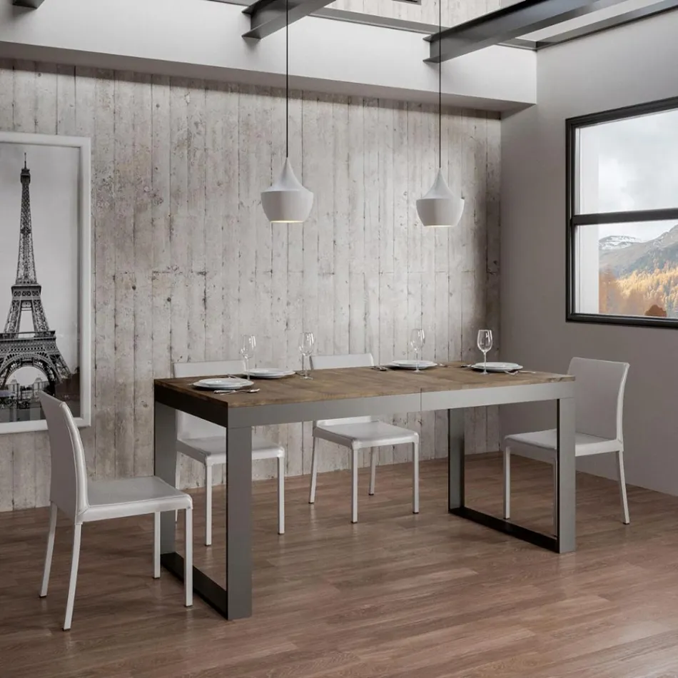 Mesa Extensível de Design Moderno em Madeira Melamínica - Badesi Viadurini