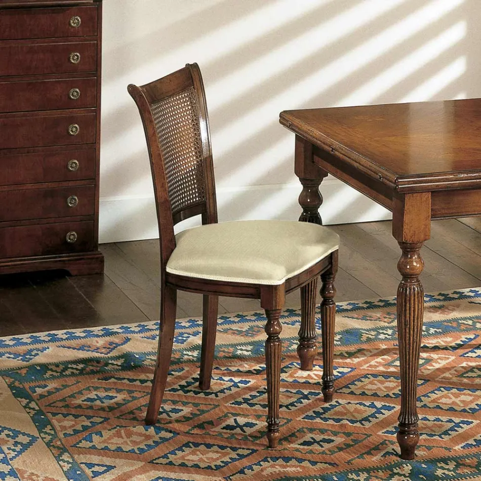 Mesa extensível e 2 cadeiras em nogueira patinada Made in Italy - Biotite Viadurini