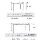 Mesa quadrada extensível até 232 cm em HPL Made in Italy - Filiberto Viadurini