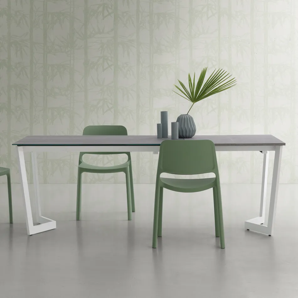 Mesa Extensível Até 238 cm com Tampo Laminam Made in Italy - Pablito Viadurini