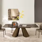 Mesa extensível até 240 cm em vidro canelado transparente, fabricada na Itália - Talete Viadurini