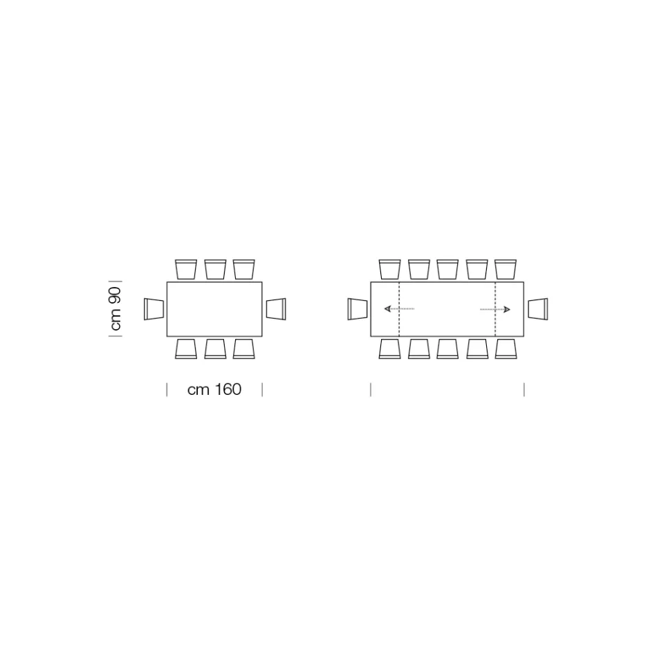 Mesa extensível até 278 cm em vidro e aço branco Made in Italy - Grotta Viadurini