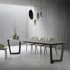 Mesa Extensível Até 300 cm Base Metal Made in Italy - Bastiano Viadurini