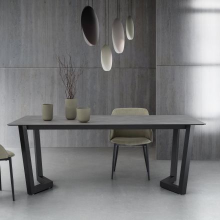 Mesa Extensível Até 300 cm Base Metal Made in Italy - Bastiano Viadurini