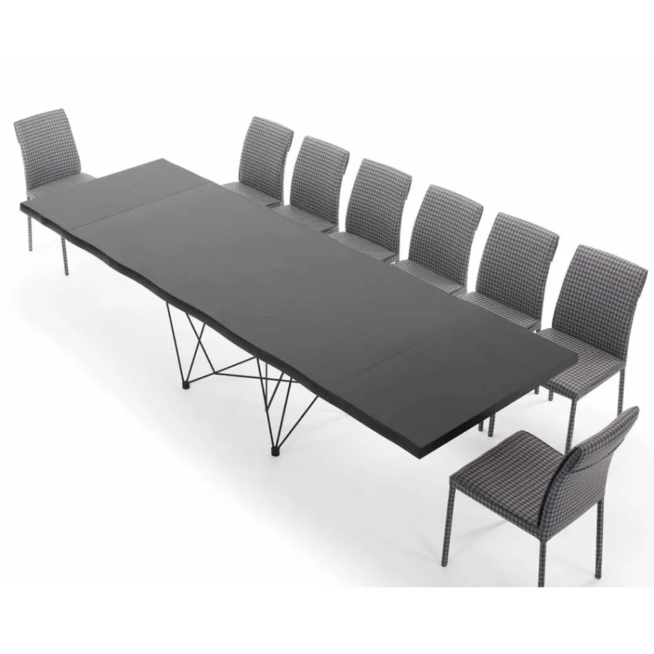 Mesa extensível até 300 cm em madeira folheada Made in Italy – Ezzellino Viadurini