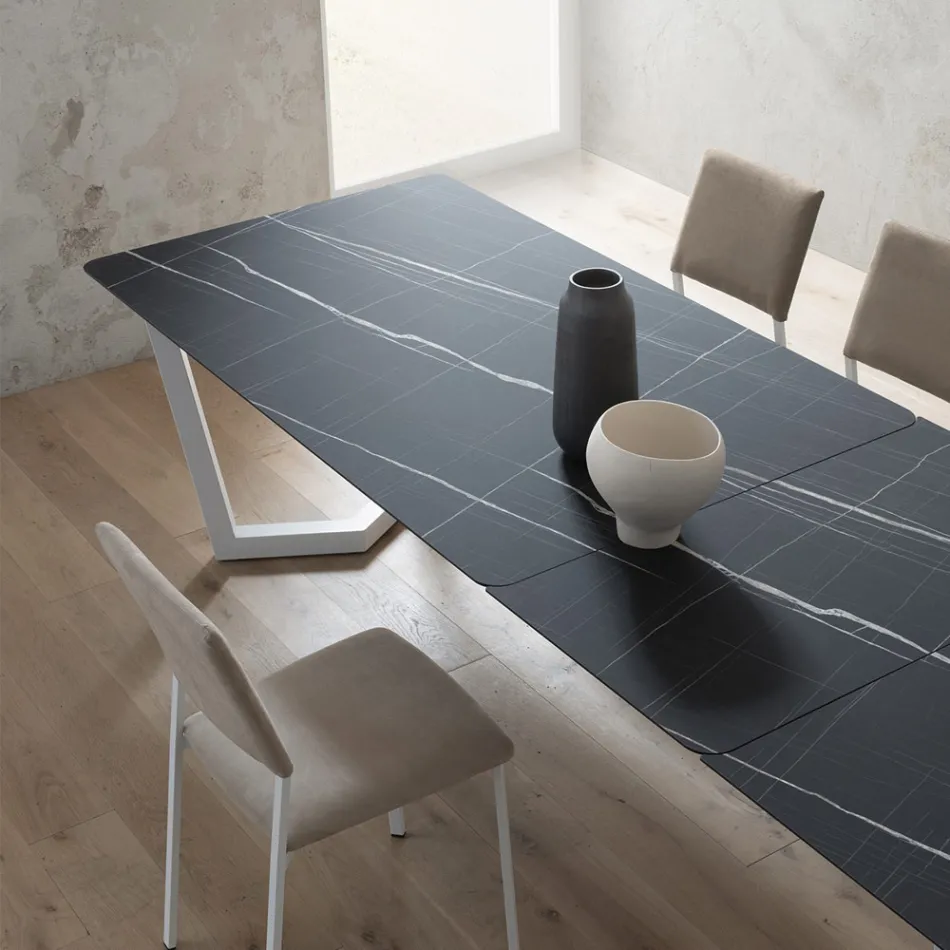Mesa Extensível Até 300 cm Tampo Laminado HPL Fabricado na Itália - Bastiano Viadurini