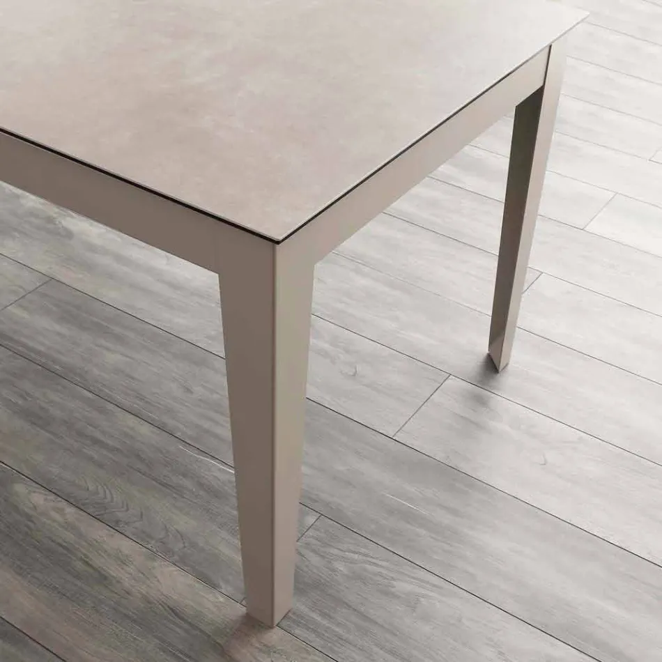 Mesa extensível de vitrocerâmica e metal Cagliari até 380 cm Viadurini