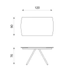 Mesa extensível até 180 cm em cerâmica sobre vidro e metal - Lozzolo Viadurini