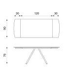 Mesa extensível até 180 cm em cerâmica sobre vidro e metal - Lozzolo Viadurini