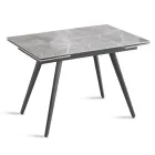 Mesa extensível até 180 cm em pedra com efeito mármore e metal - Numa Viadurini