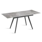 Mesa extensível até 180 cm em pedra com efeito mármore e metal - Numa Viadurini