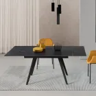 Mesa extensível até 180 cm em pedra com efeito mármore e metal - Numa Viadurini