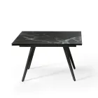 Mesa extensível até 180 cm em pedra com efeito mármore e metal - Numa Viadurini