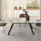 Mesa extensível até 180 cm em pedra sinterizada com efeito mármore - Talia Viadurini