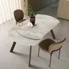 Mesa extensível até 180 cm em pedra sinterizada com efeito mármore - Talia Viadurini