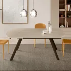Mesa extensível até 180 cm em pedra sinterizada com efeito mármore - Talia Viadurini