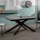 Mesa extensível até 190 cm em metal e tampo em melamina - Lavanda Viadurini