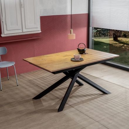 Mesa extensível até 190 cm em metal e tampo em melamina - Lavanda Viadurini