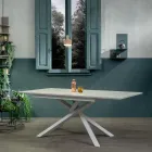 Mesa extensível até 190 cm em metal e tampo em melamina - Lavanda Viadurini