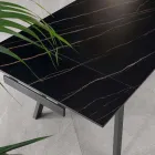 Mesa extensível até 200 cm em Pedra Sinterizada Efeito Mármore - Abacaxi Viadurini