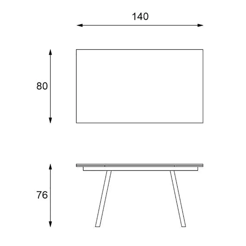 Mesa extensível até 200 cm em Pedra Sinterizada Efeito Mármore - Abacaxi Viadurini