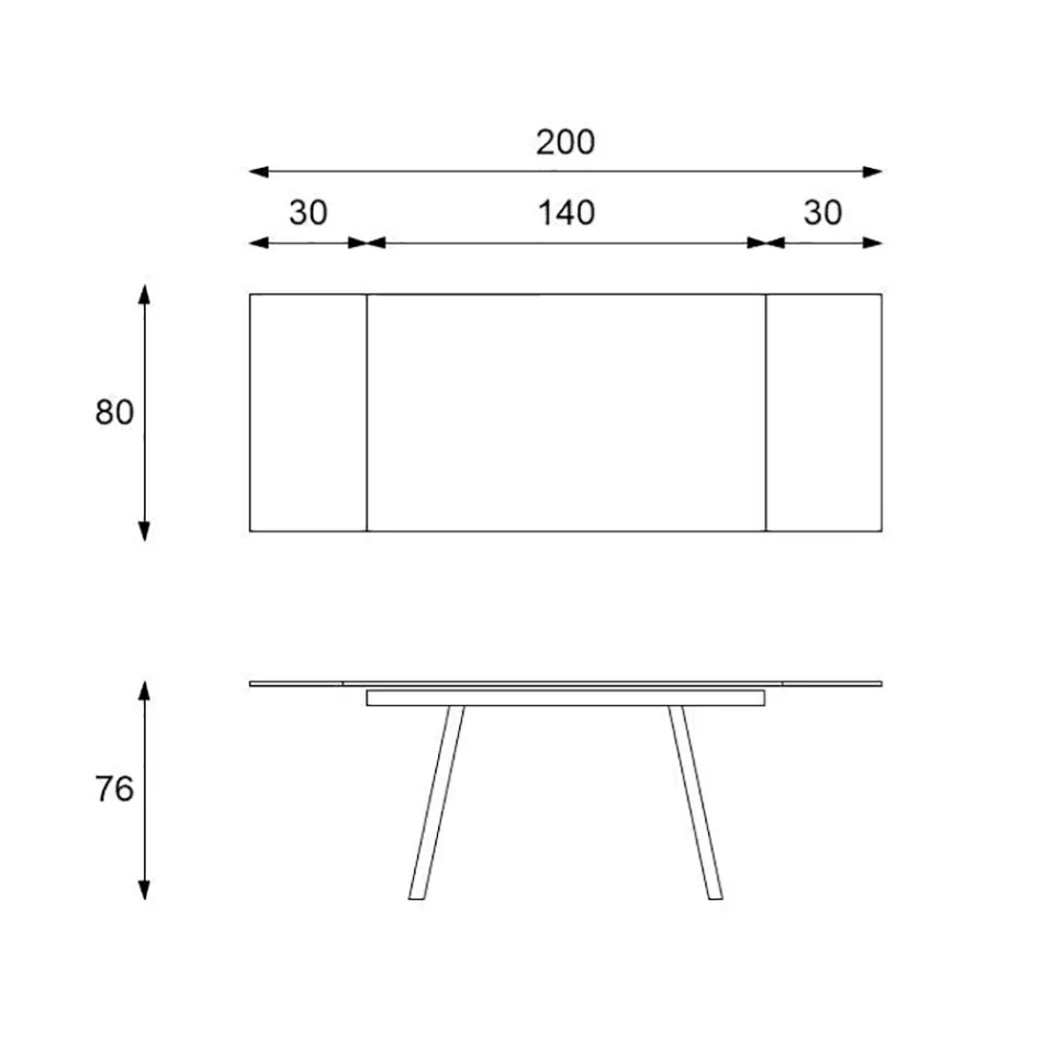 Mesa extensível até 200 cm em Pedra Sinterizada Efeito Mármore - Abacaxi Viadurini