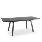 Mesa extensível até 200 cm em Pedra Sinterizada Efeito Mármore - Abacaxi Viadurini