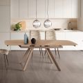 Mesa extensível até 210 cm em vidro e metal pintado - Naxos