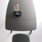 Mesa extensível até 210 cm em vidro e metal pintado - Naxos Viadurini