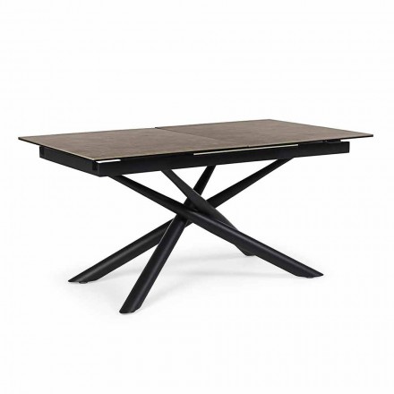 Mesa Extensível Até 220 cm em Cerâmica e Aço Homemotion - Brianza Viadurini