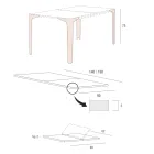 Mesa extensível até 222 cm em Hpl Madeira Efeito Made in Italy - Vulcano Viadurini