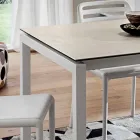 Mesa Extensível Até 238 cm em Laminam e Metal Made in Italy - Remigio Viadurini