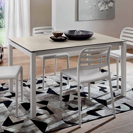 Mesa Extensível Até 238 cm em Laminam e Metal Made in Italy - Remigio Viadurini
