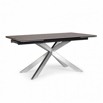 Mesa Extensível Até 240 cm com Tampo Cerâmico Homemotion - Avici Viadurini
