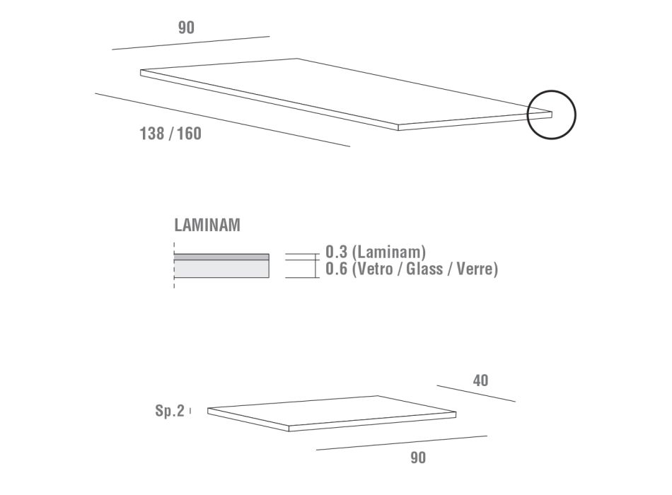 Mesa extensível até 240 cm com tampo em Laminam Made in Italy - Maltese Viadurini
