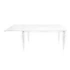 Mesa extensível até 255 cm em madeira e plexiglass, fabricada na Itália - Elide Viadurini