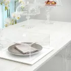 Mesa extensível até 255 cm em madeira e plexiglass, fabricada na Itália - Elide Viadurini