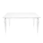 Mesa extensível até 255 cm em madeira e plexiglass, fabricada na Itália - Elide Viadurini